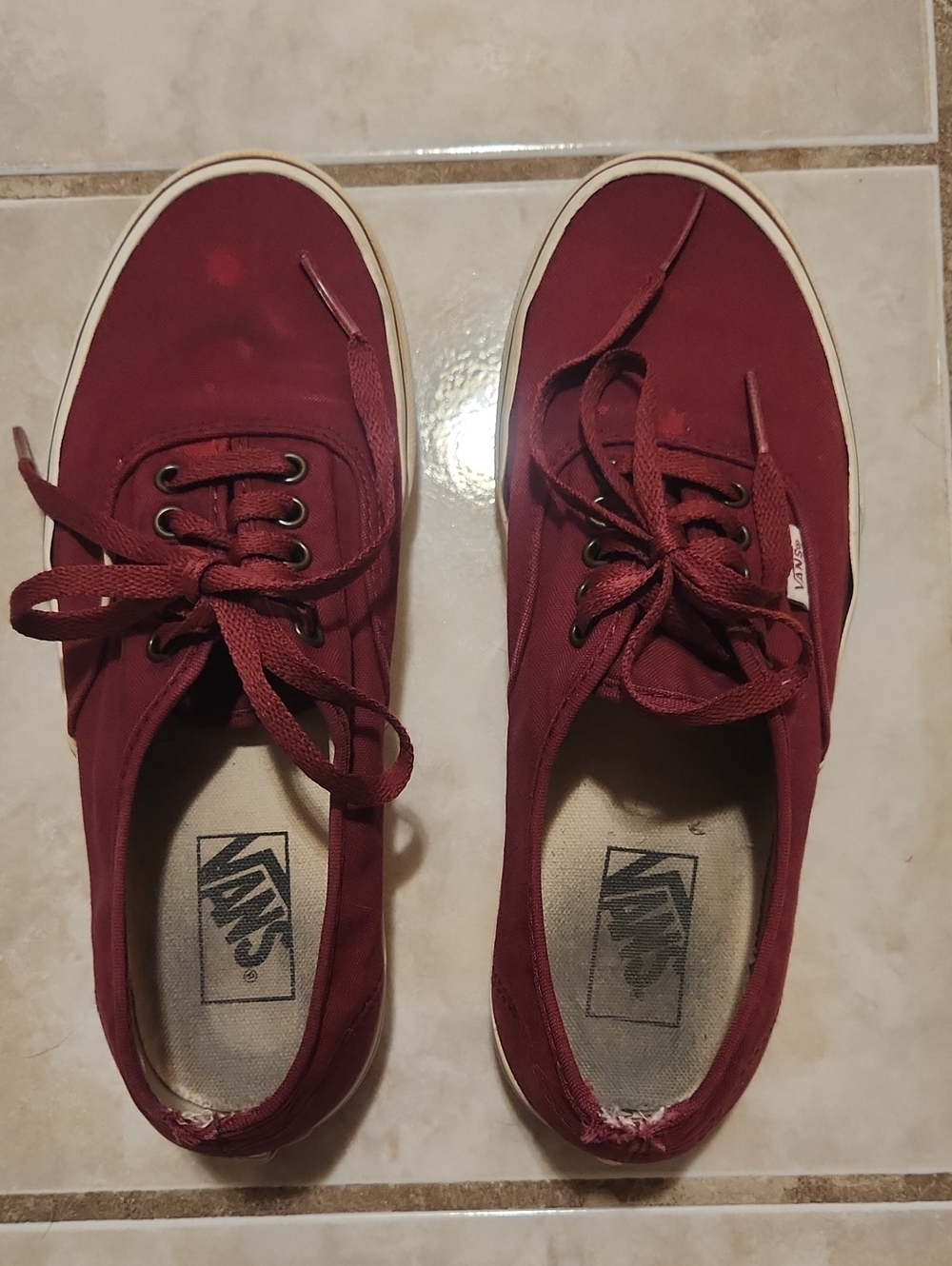 Vans Men's Burgundy Canvas Lace-Up Sneakers